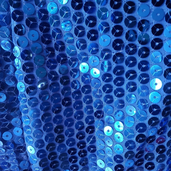 90s Gown Alyce Designs Vintage Royal Blue Homecoming Sequin Dress - Picture 6 of 8